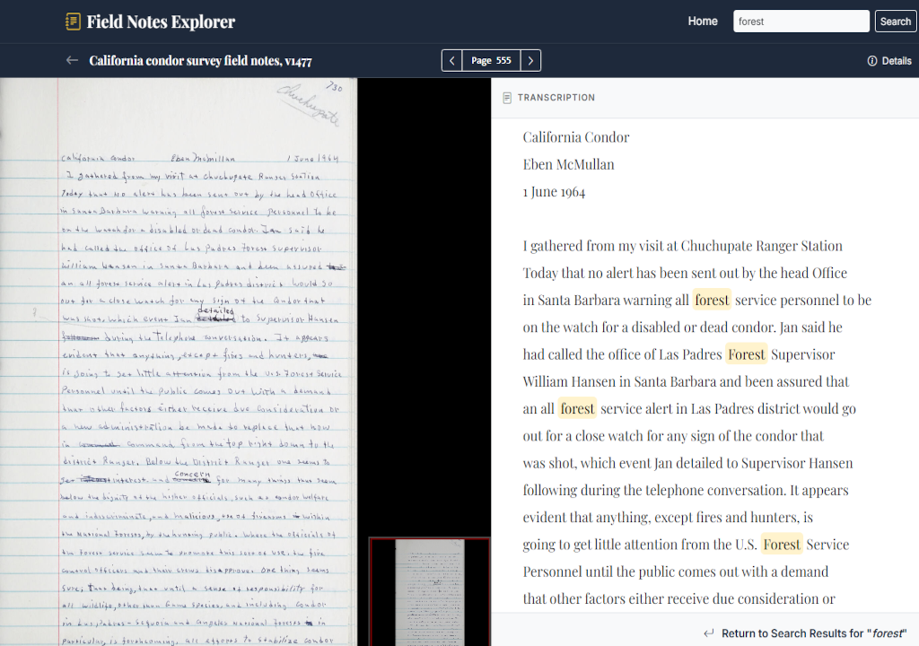 Field Notes Explorer Interface